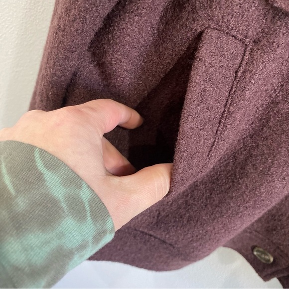 Joie | Mulberry Color Wool Blend Boiled Cropped Shacket - Picture 10 of 10